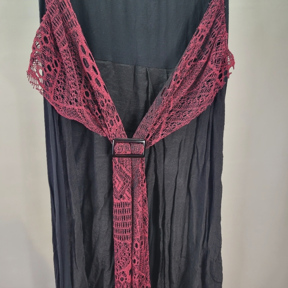 Lily 2 Piece Skirt and Crochet Vest Black Pink Skirt S L/Vest S XL Mixed Media - Picture 3 of 16